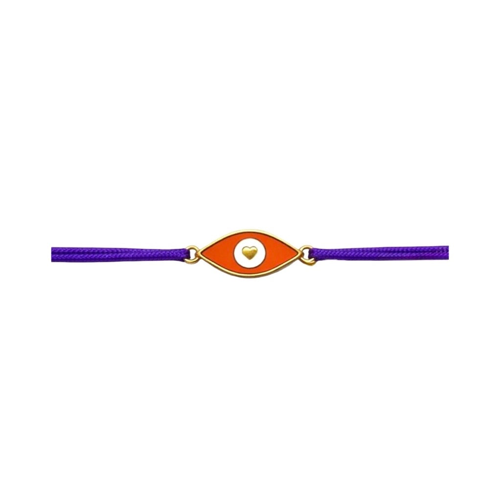 Bracelet "coeur solaire" émaillé reversible orange et violet