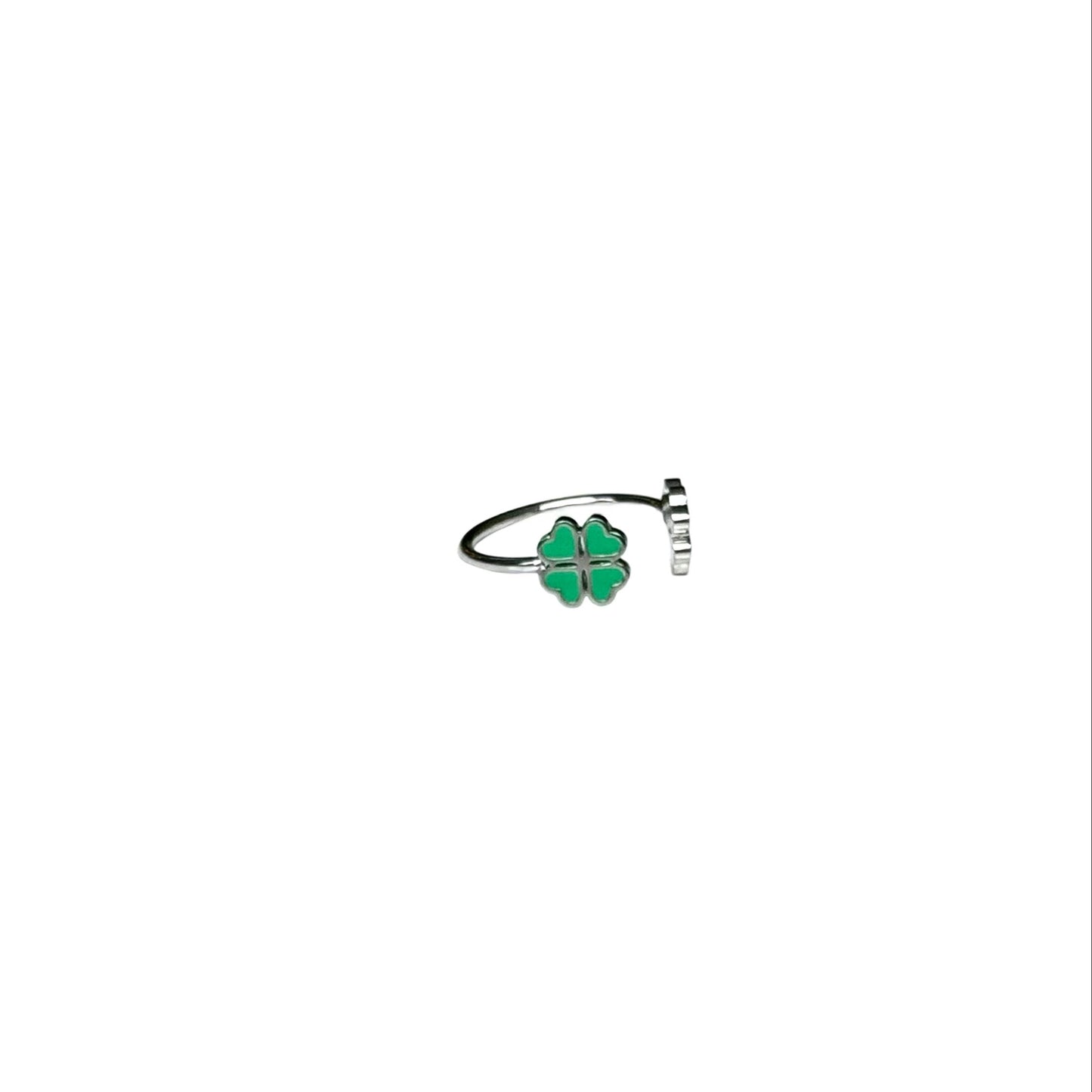 Bague "Lucky" argenté vert