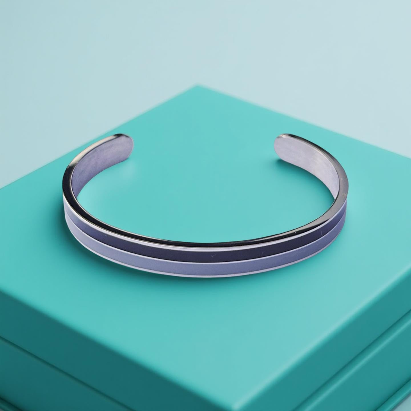 Bracelet bicolore argenté gris / noir