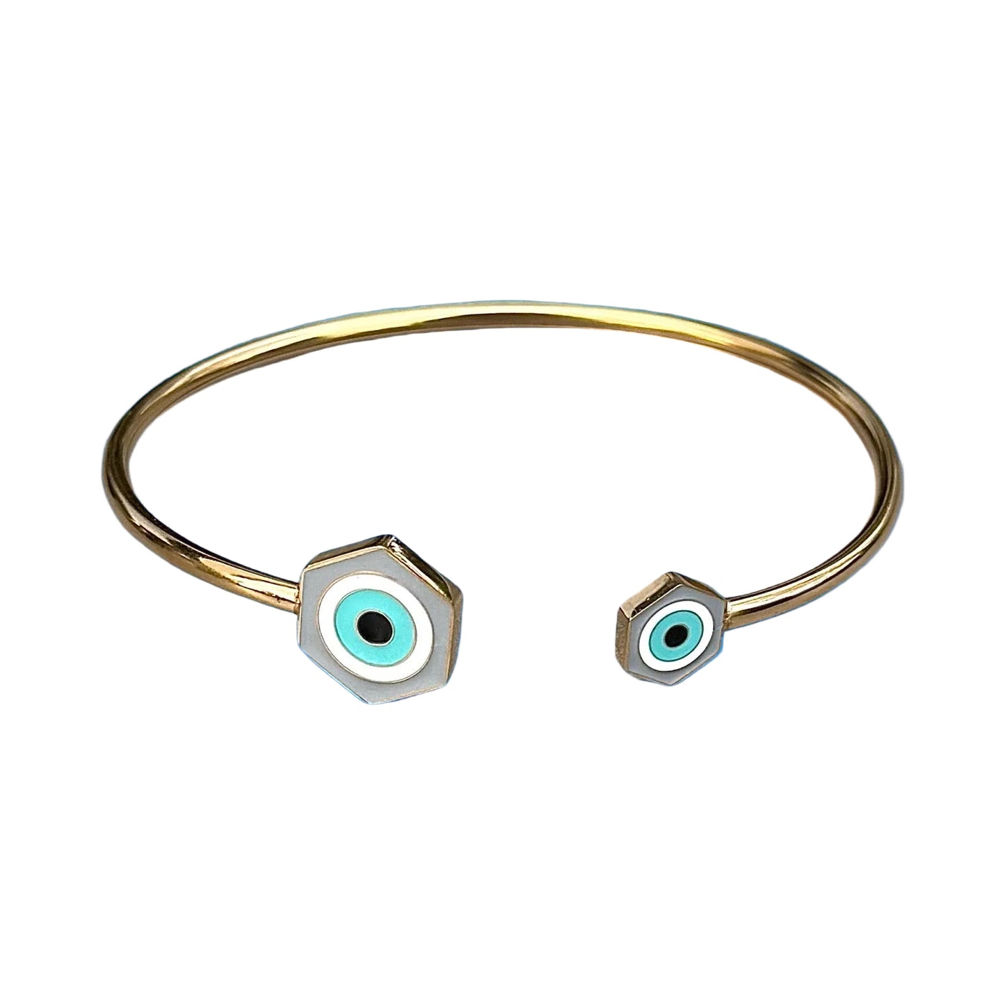 Bracelet "Aura" doré émaillé gris