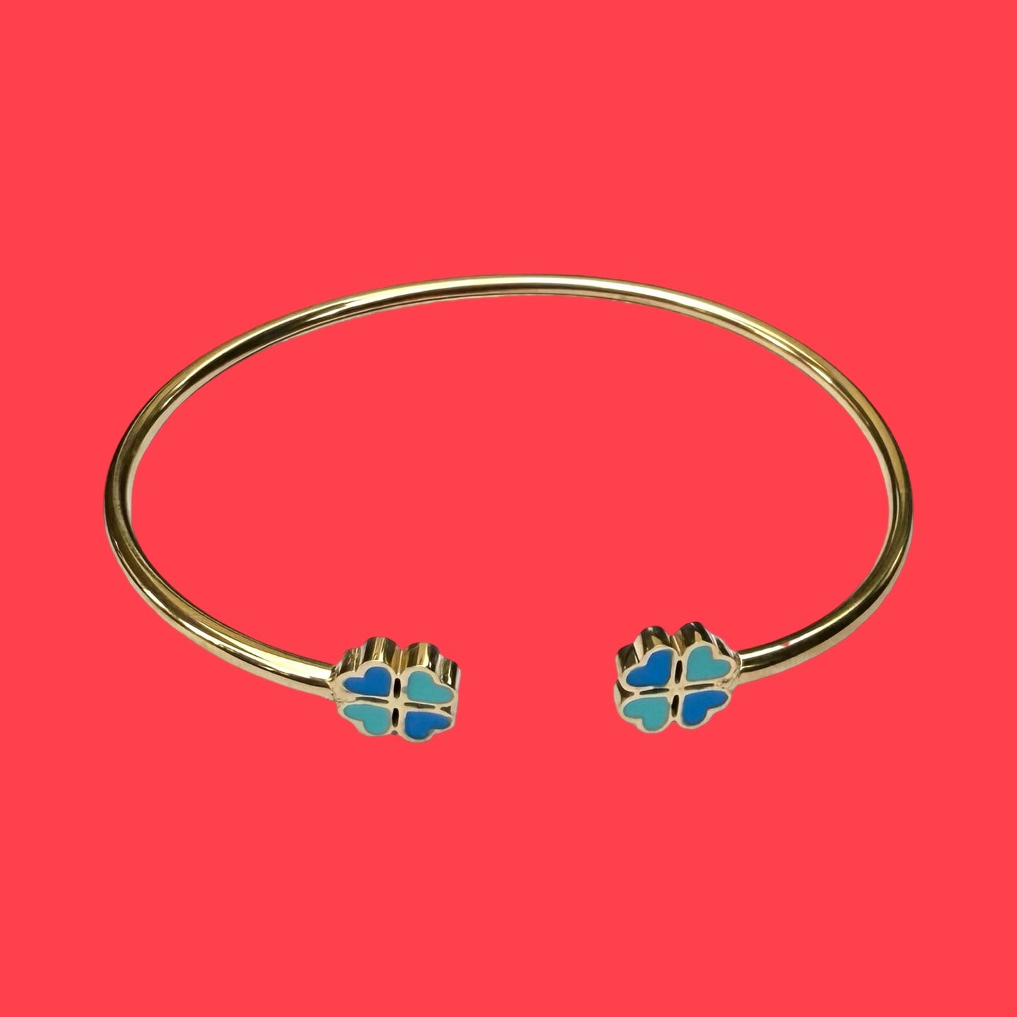 Bracelet "Lucky" émaillé turquoise bleu