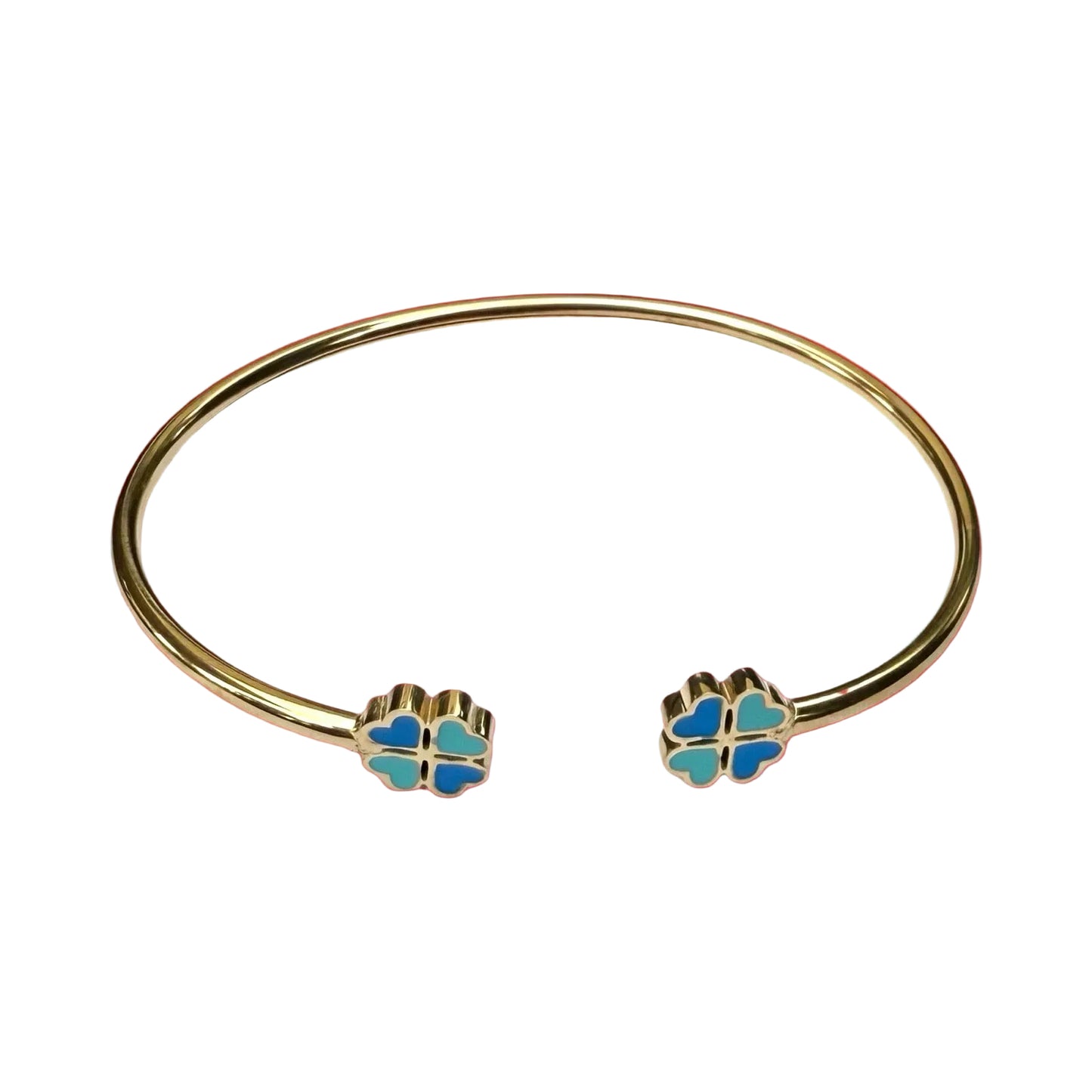 Bracelet "Lucky" émaillé turquoise bleu