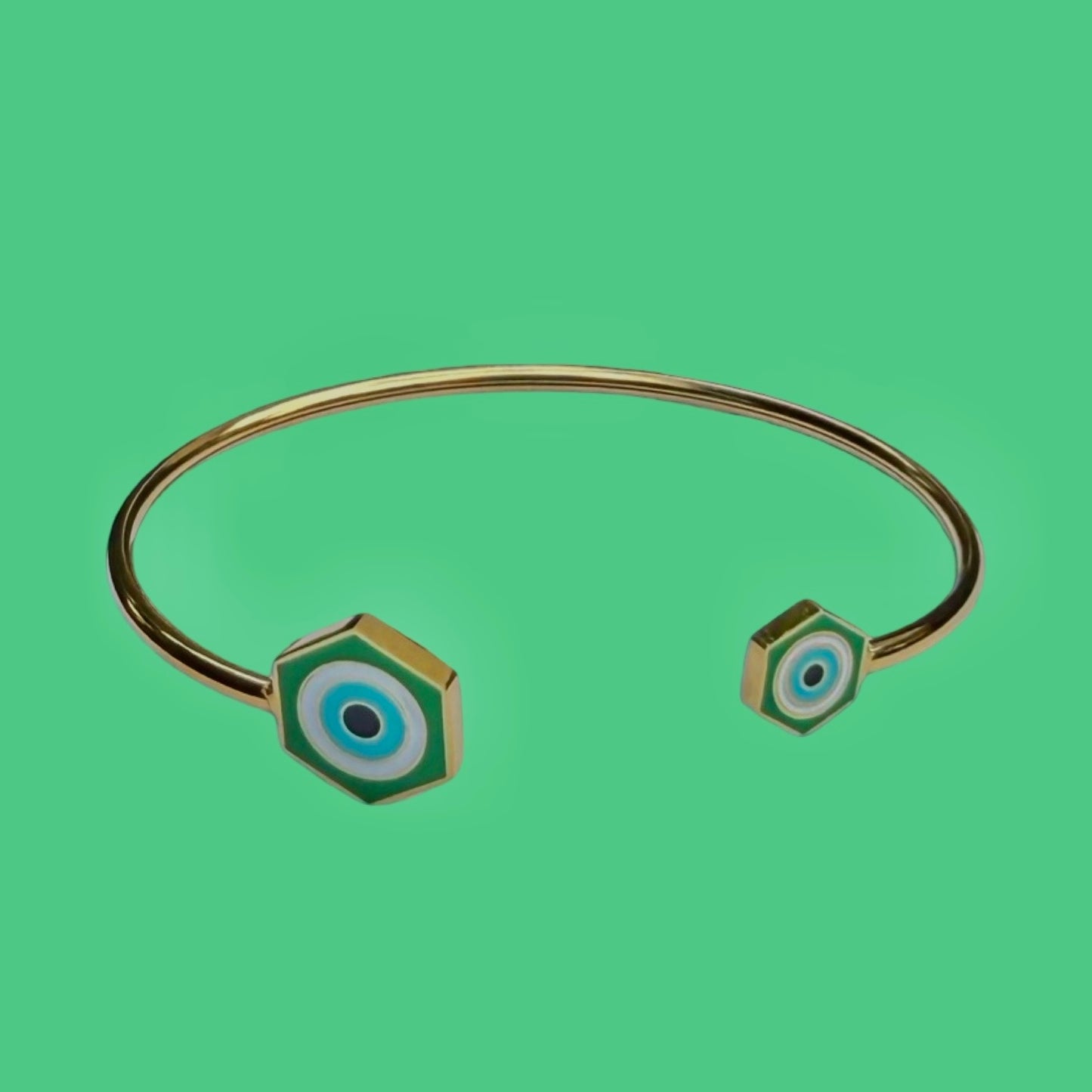 Bracelet "Aura" doré émaillé vert