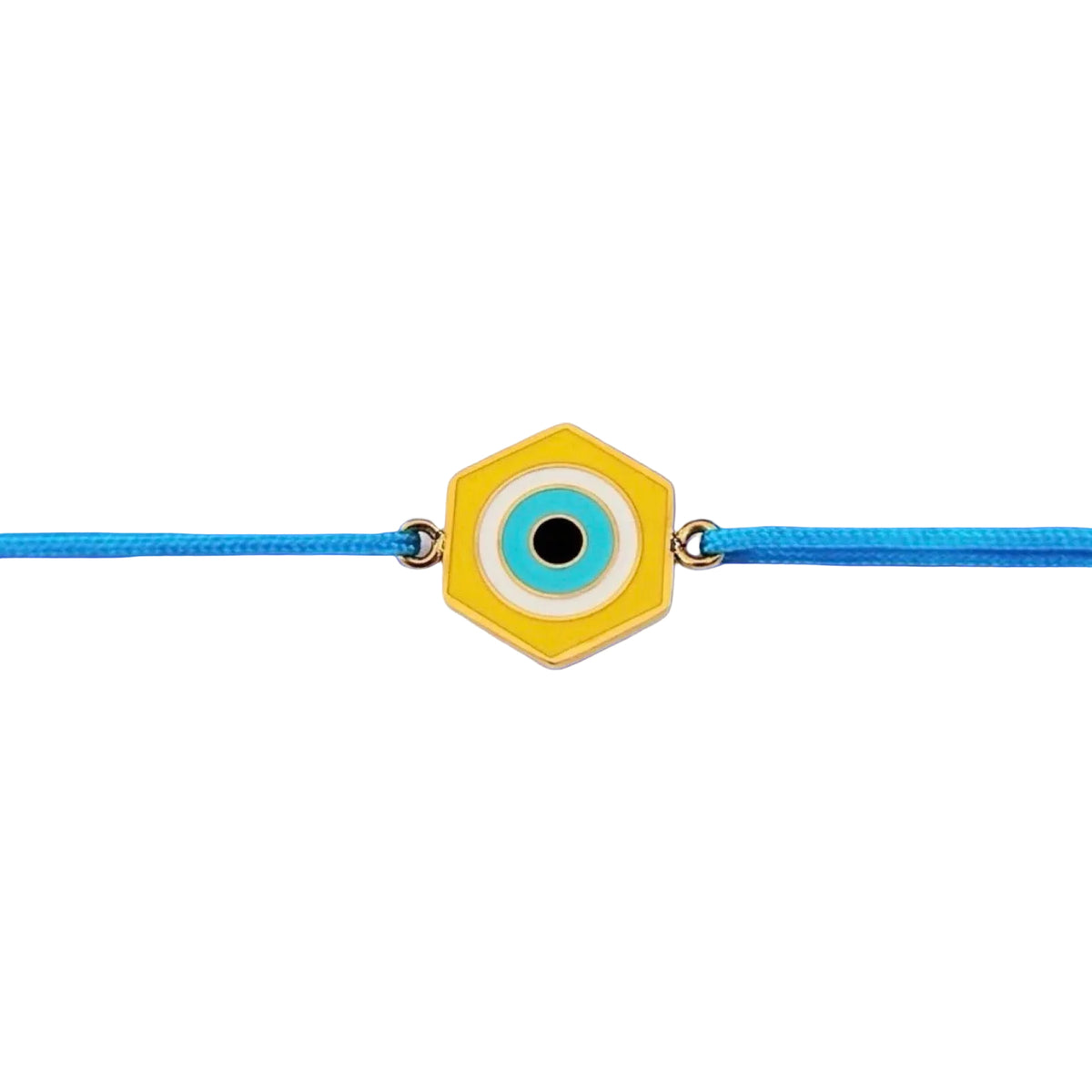 Aura yellow and turquoise enamel bracelet