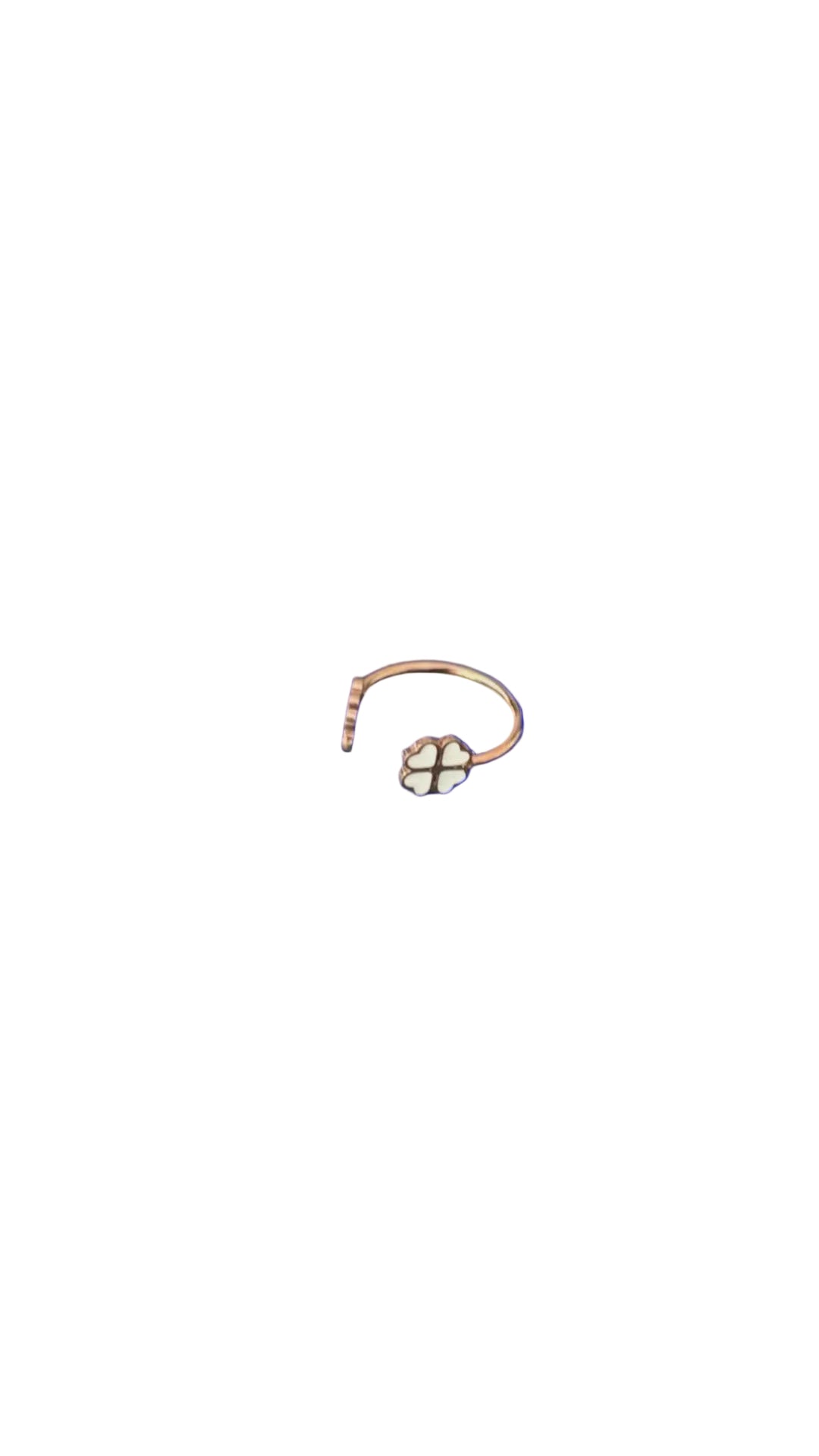 Bague "Lucky" dorée blanche