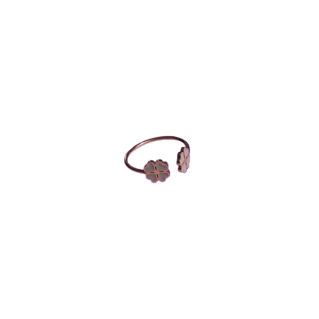 Bague "Lucky" émaillée grise