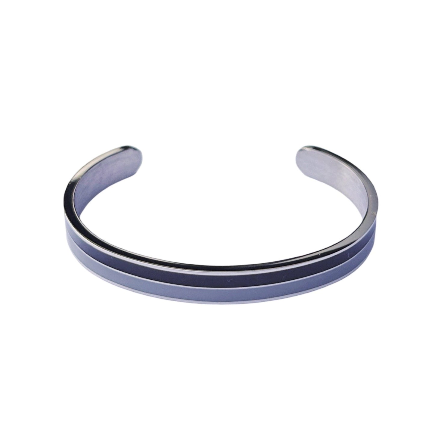 Bracelet bicolore argenté gris / noir