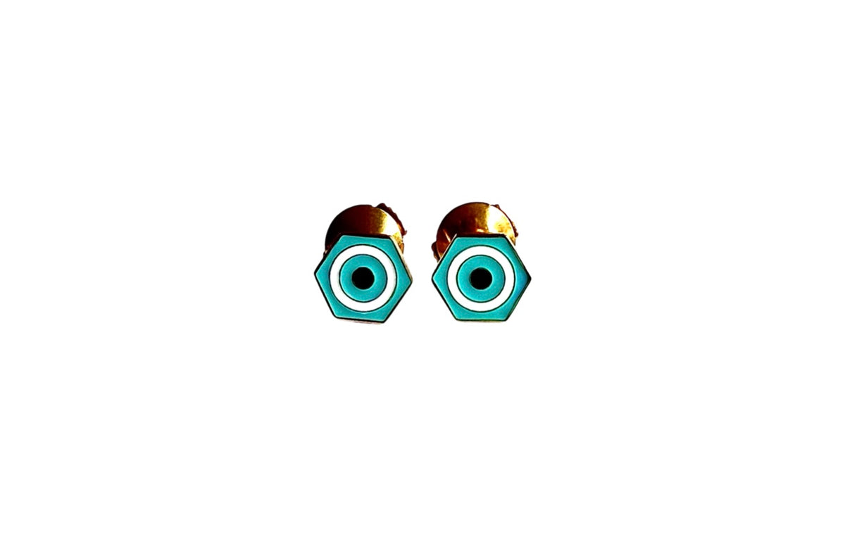 Boucles d'oreilles "Aura" émaillées turquoises