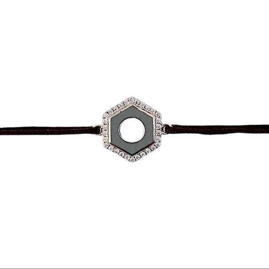 Bracelet : Ecrou Serti | Argent 925 sur cordon
