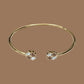 Bracelet "Lucky" émaillé taupe blanc