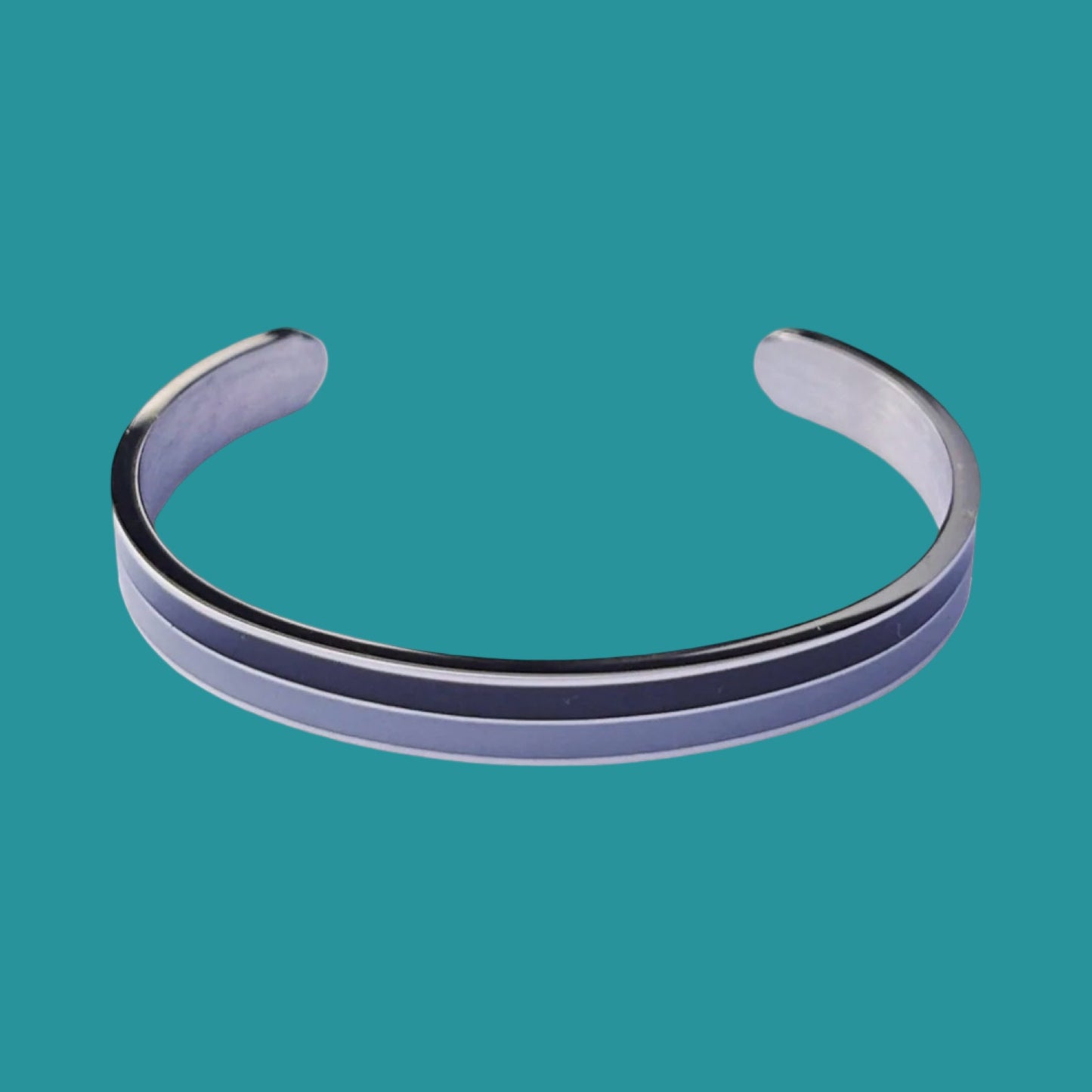 Bracelet bicolore argenté gris / noir
