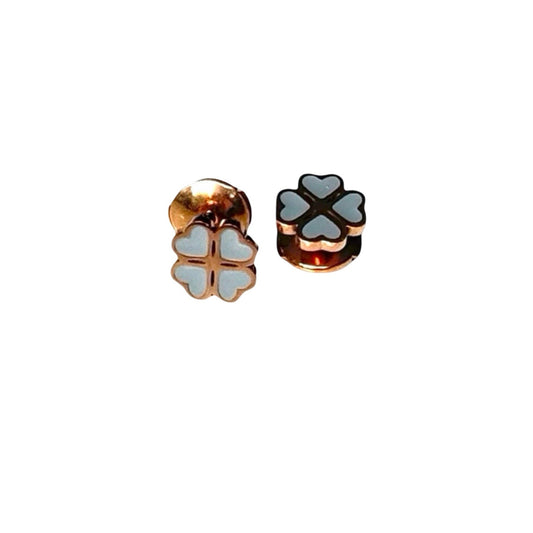 Boucles d'oreille "Lucky" émaillées grises