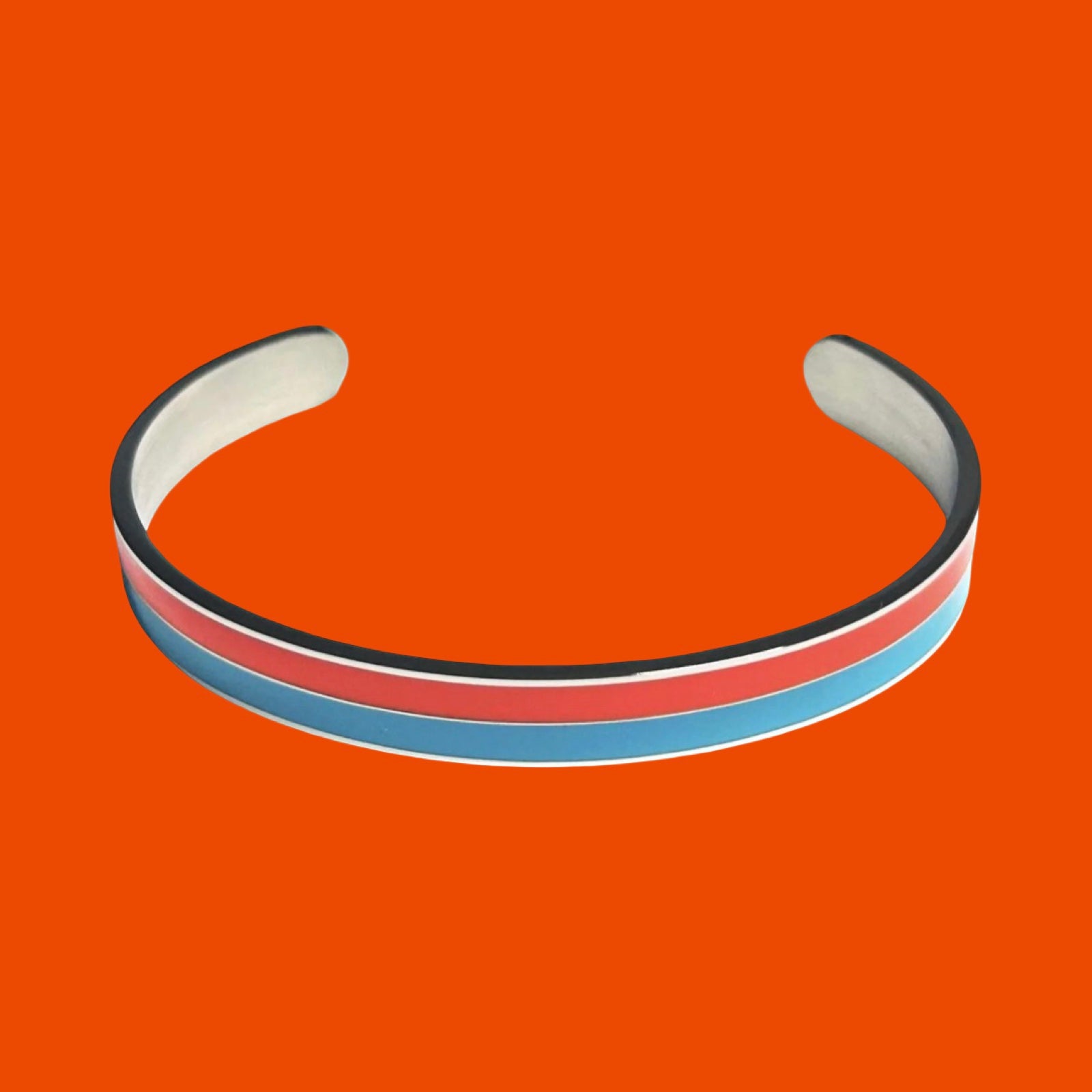 Bracelet "bicolore" argenté turquoise orange