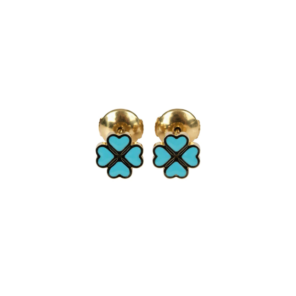"Lucky" turquoise enamel earrings