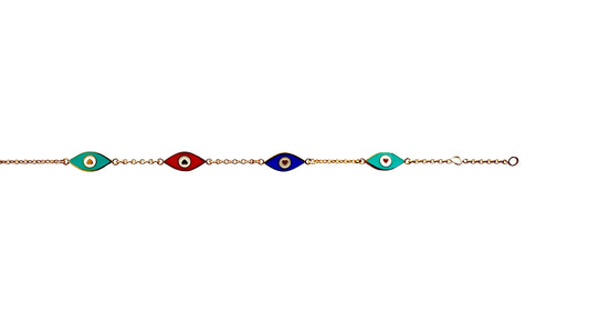 Bracelet émaillé "coeur solaire" 4 pièces réversibles