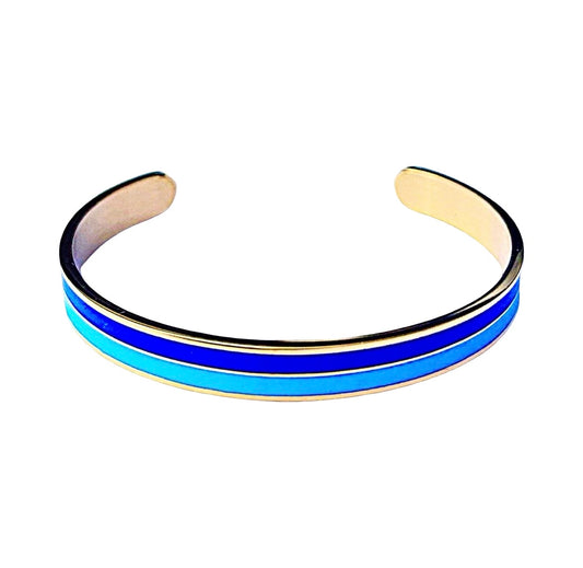 Bracelet "bicolore" doré turquoise bleu