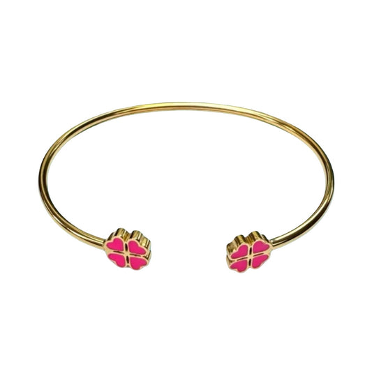 Bracelet "Lucky" émaillé rose