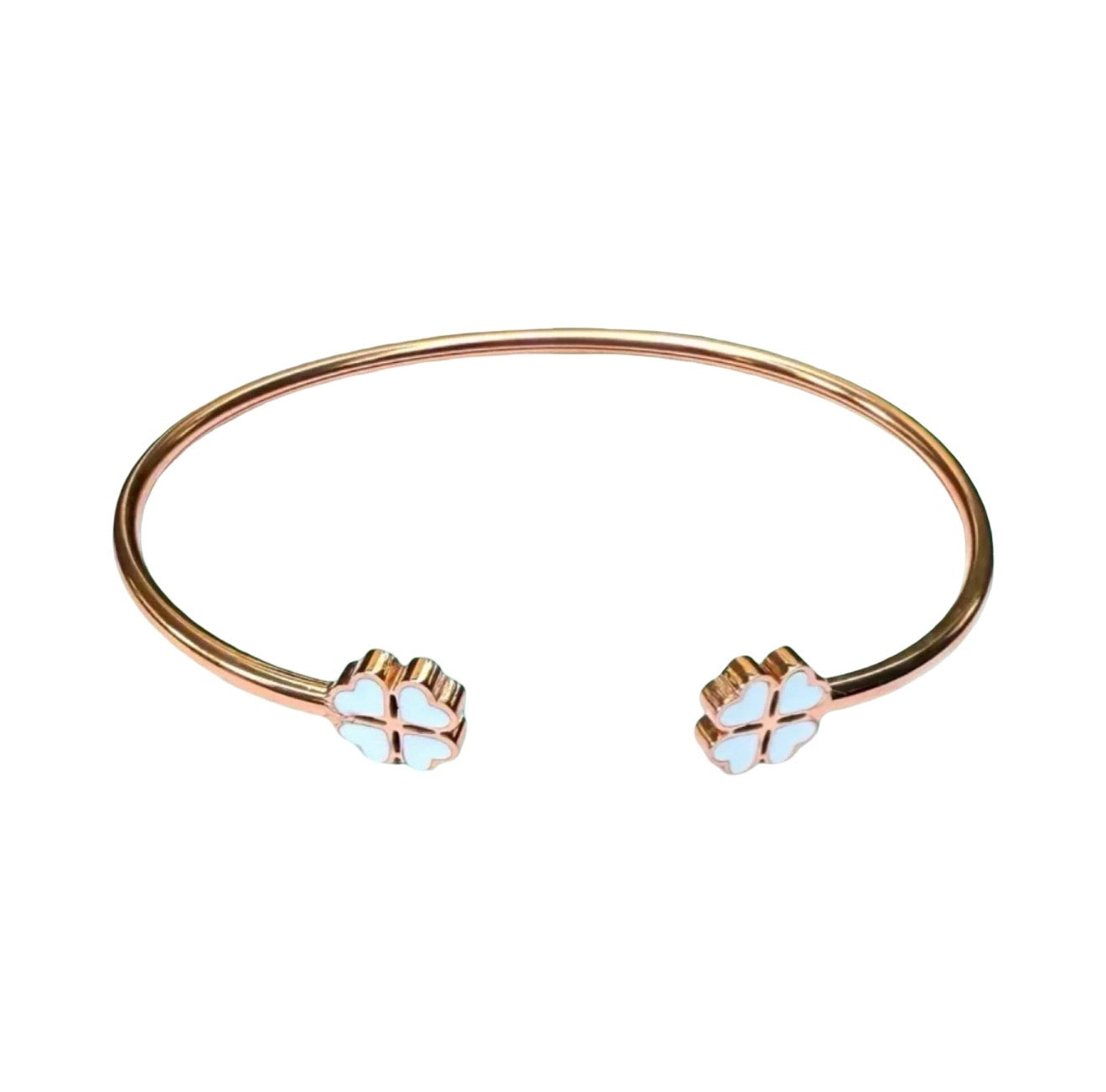 Bracelet "Lucky" émaillé blanc
