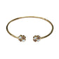 Bracelet "Lucky" émaillé taupe blanc