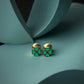 Boucles d'oreille "trèfle" dorées vert