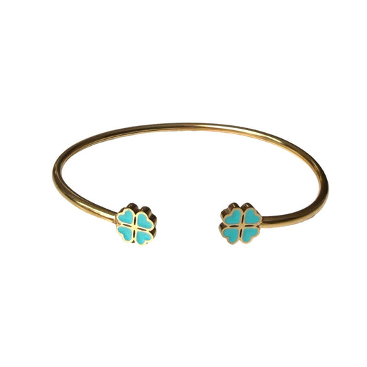 Bracelet "Lucky" émaillé turquoise