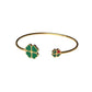 Bracelet "Lucky V" émaillé vert foncé