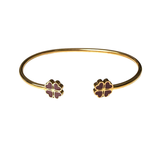 Bracelet "Lucky" émaillé bordeaux