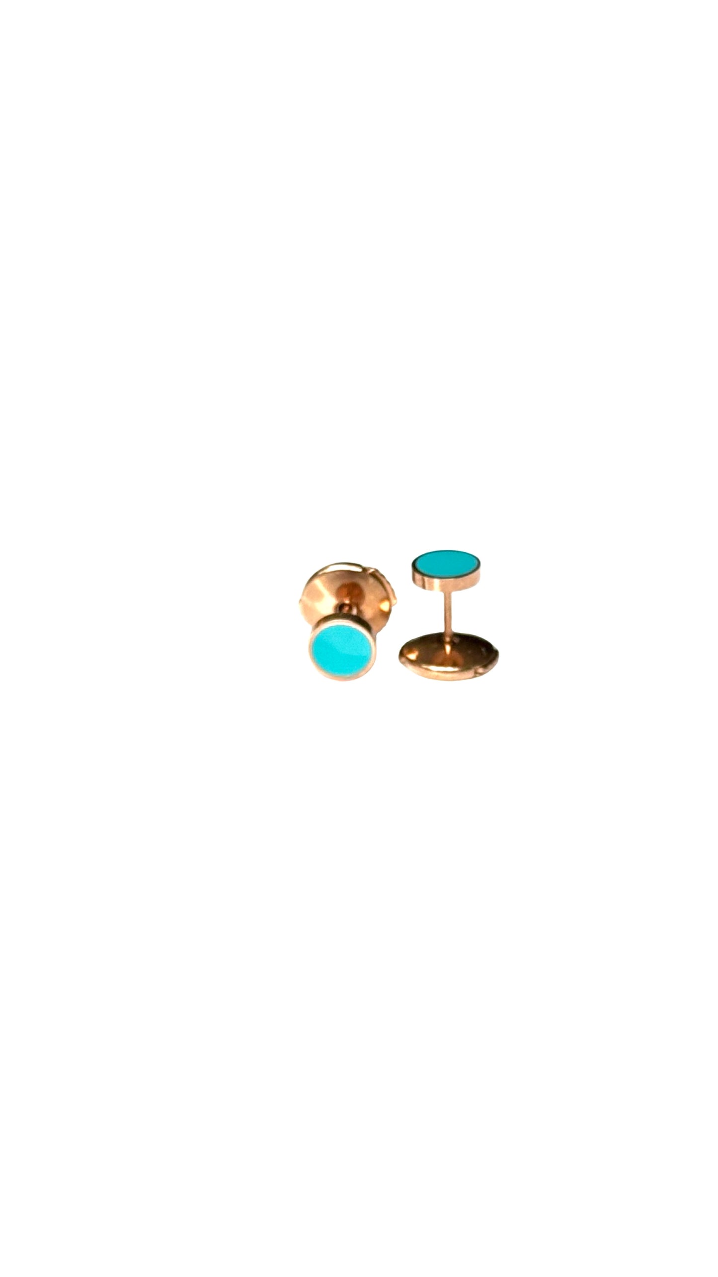 Boucles d'oreille "Azur" émaillées turquoises