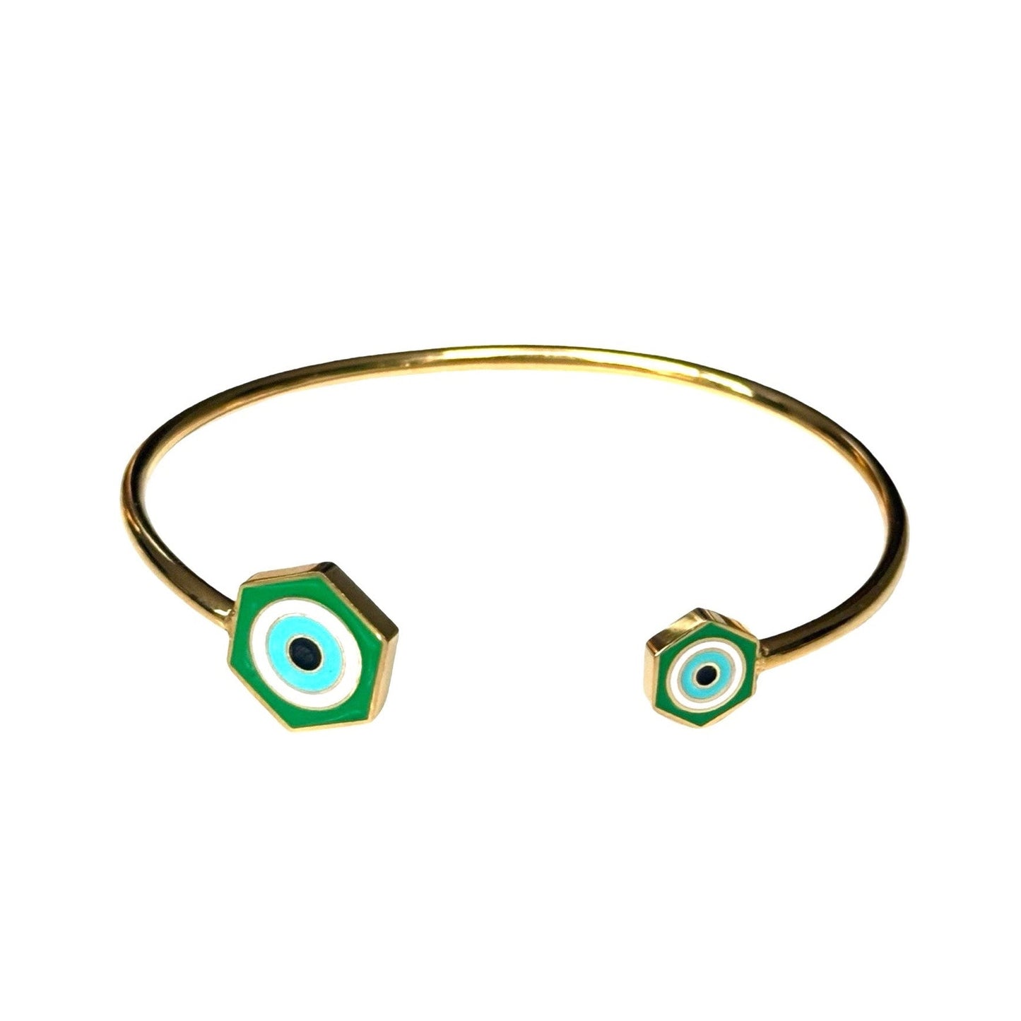 Vergoldetes Armband "Aura" mit grüner Emaille