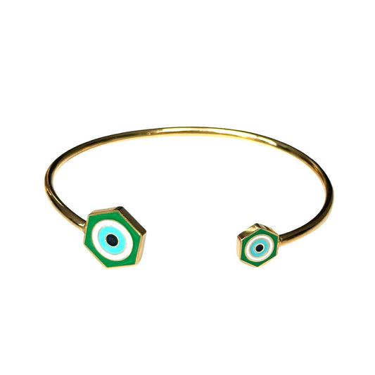Bracelet "Aura" doré émaillé vert