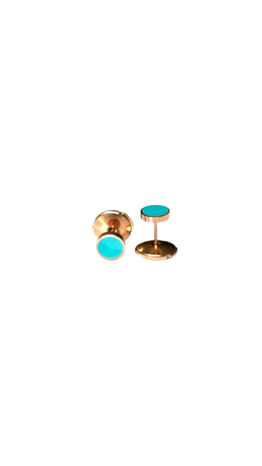 Boucles d'oreille "Azur" émaillées turquoises