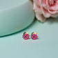 Boucles d'oreille "Lucky" émaillées roses