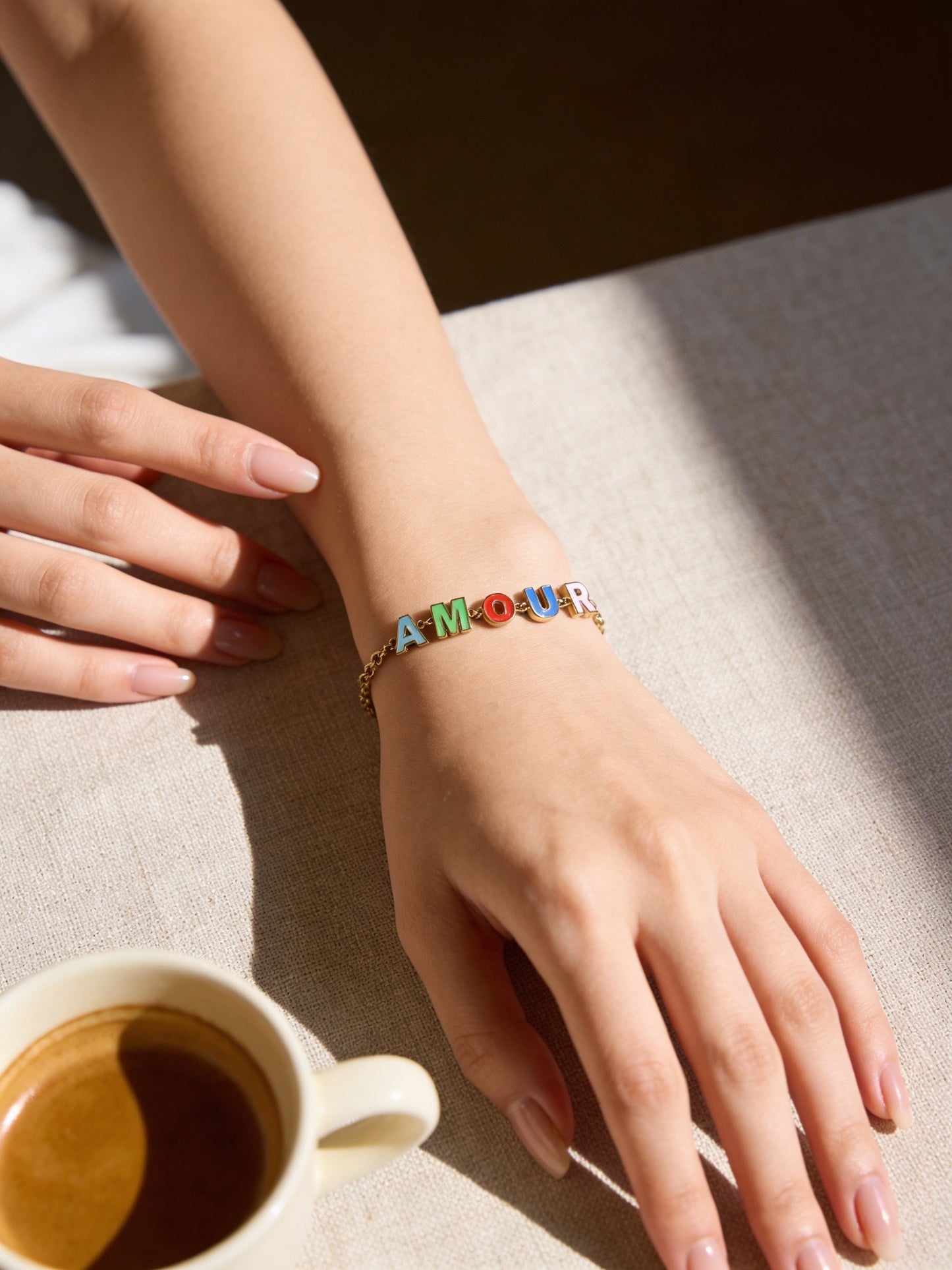 Ring "Lucky" vergoldet, grau emailliert