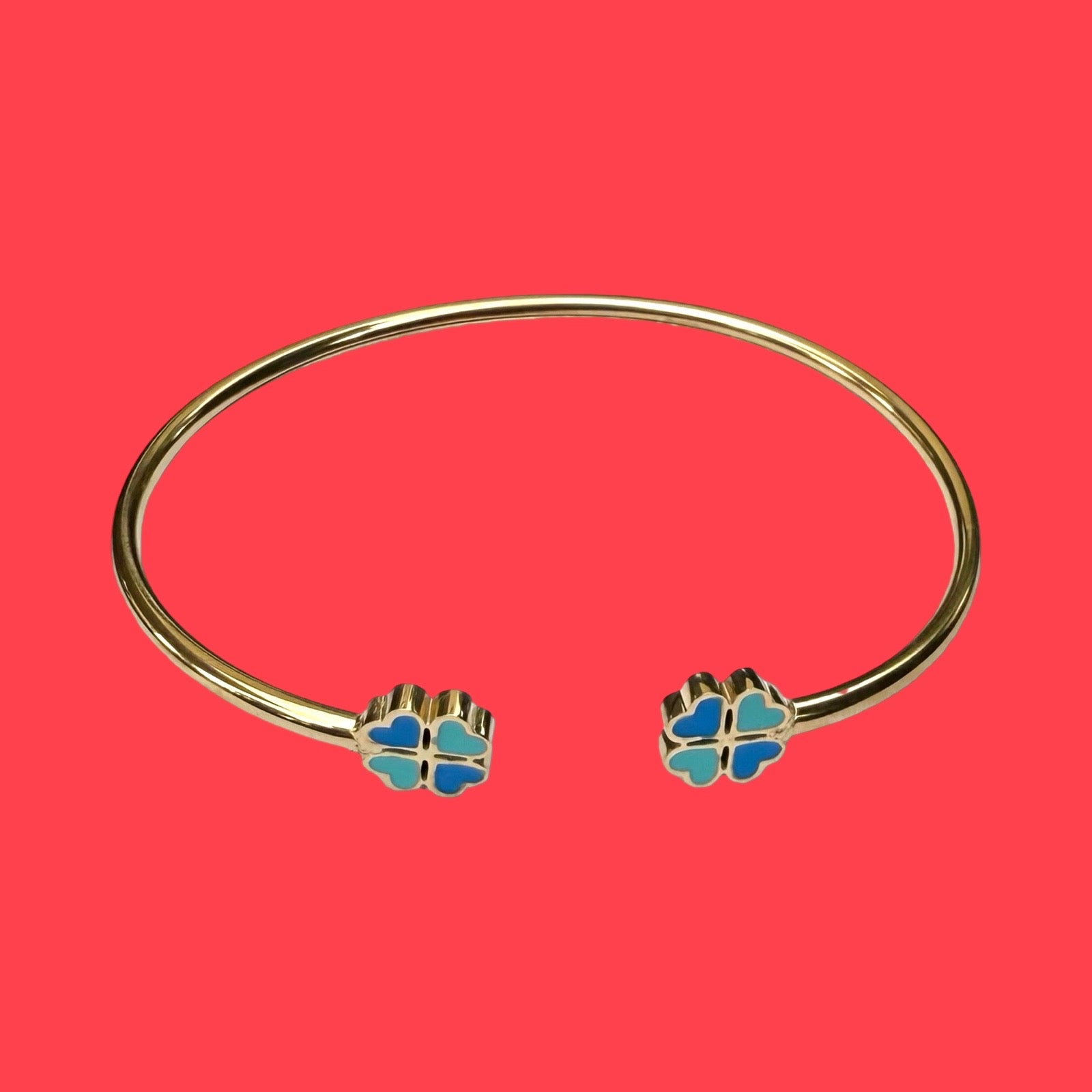 Bracelet "Lucky" émaillé turquoise bleu
