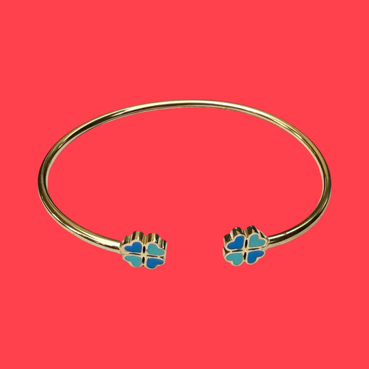 Bracelet "Lucky" émaillé turquoise bleu
