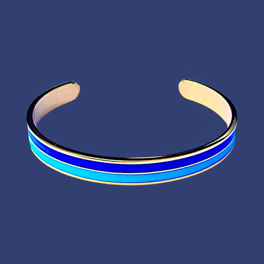Bracelet "bicolore" doré turquoise bleu