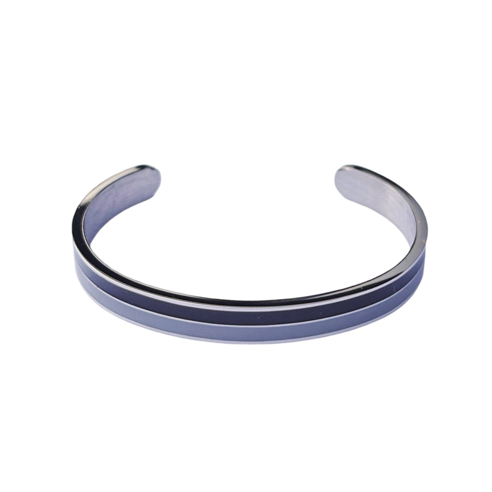 Bracelet bicolore argenté gris / noir
