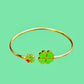 Bracelet "Lucky V" émaillé vert
